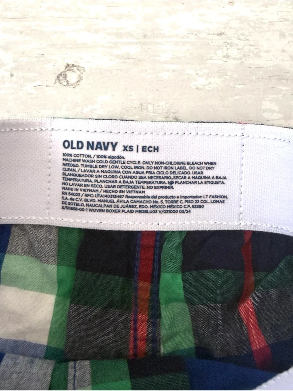 Old Navy XS 4/5 Boys Plaid Shorts Blue Green Kids Size 4T 5T